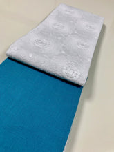 画像をギャラリービューアに読み込む, 半幅帯 大花レース/青緑