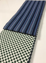 画像をギャラリービューアに読み込む, 半幅帯 紺ストライプ/グリーン水玉