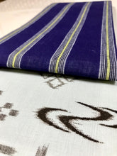 画像をギャラリービューアに読み込む, 半幅帯 沖縄ストライプ紺/久米島織風空色