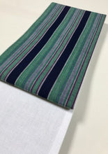 画像をギャラリービューアに読み込む, 半幅帯 伊勢木綿緑紺縞/木綿真っ白