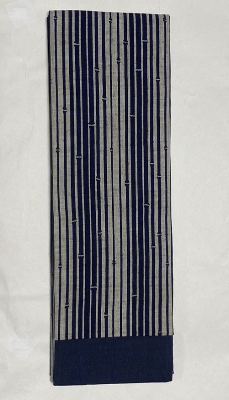 半幅帯　紺竹柄／紺