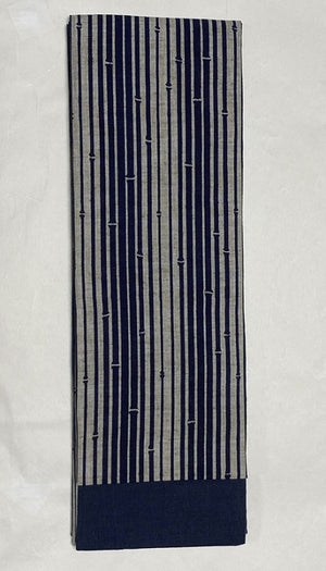 半幅帯　紺竹柄／紺